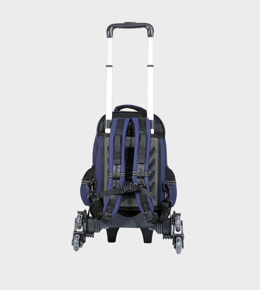Trolly 3 Wheels Backpack Multi Comp Plain Color 17"" With P.Case