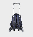Trolly 3 Wheels Backpack Multi Comp Plain Color 17"" With P.Case