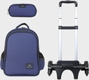 Trolly 3 Wheels Backpack Multi Comp Plain Color 17"" With P.Case
