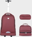 Trolly Backpack Large Wheels 18" With L.Bag, P.Case Set  - GB5525T