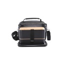 Prive Insulated Leather Lunch Bag Black