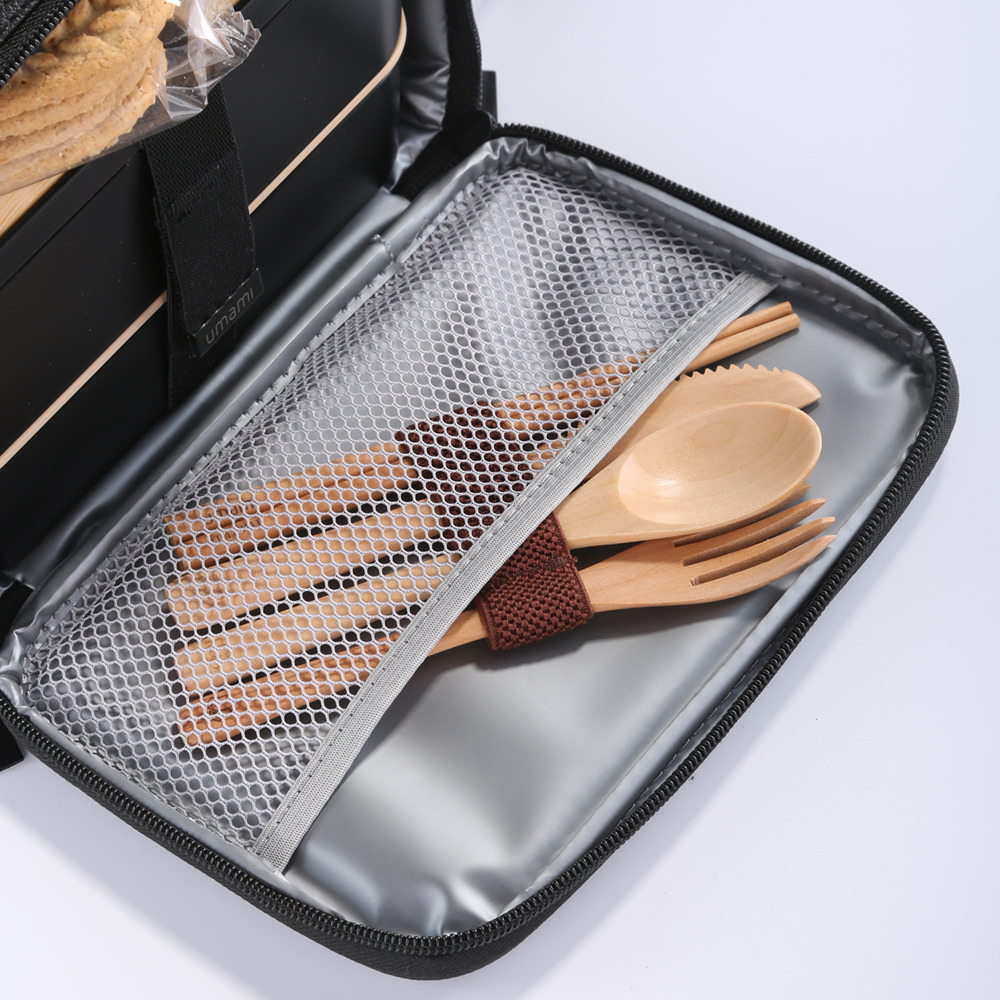 Prive Insulated Leather Lunch Bag Black