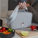 Prive Insulated Leather Lunch Bag Gray
