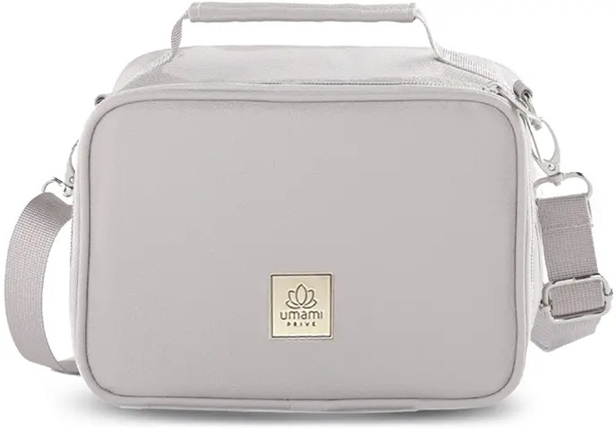 Prive Insulated Leather Lunch Bag Gray