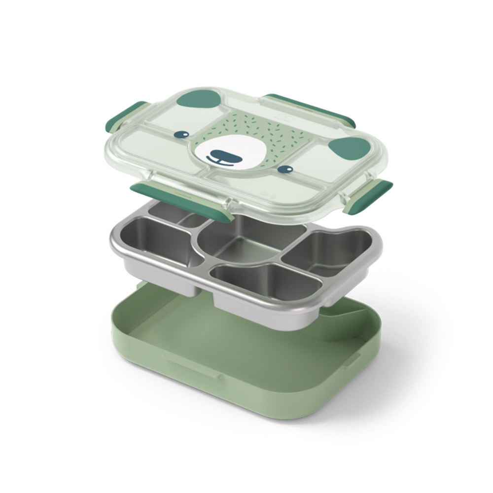 MB Wonder Kids Lunch Box Tray Green Bear 