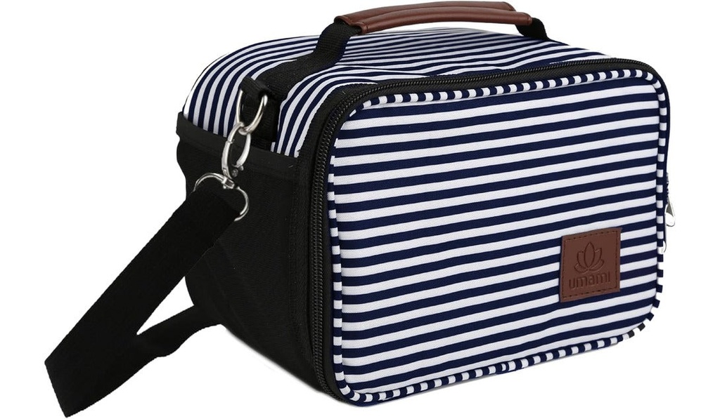 Insulated Lunch Bag Black Stripe