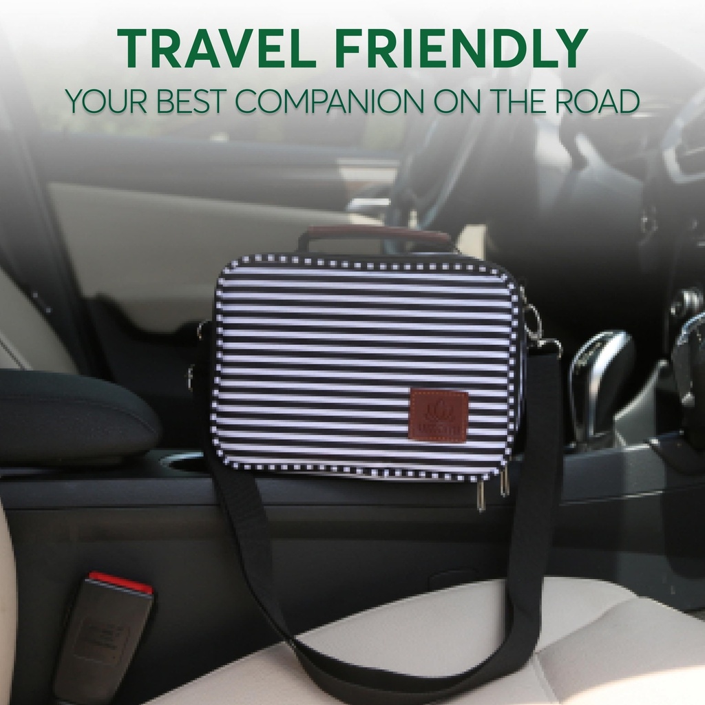 Insulated Lunch Bag Black Stripe