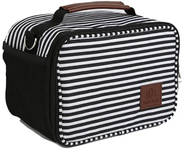 Insulated Lunch Bag Black Stripe