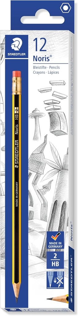 Lead Pencil With Rubber Tip Set Of 12 Noris 