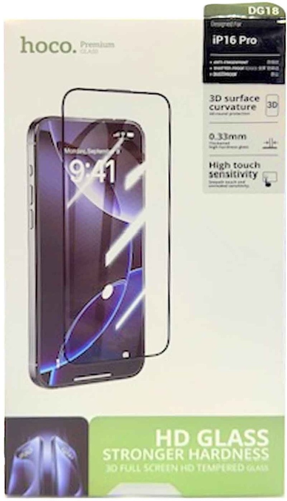 Hoco Dg18 3D Full Screen Hd Tempered Glass For Ip16 Pro