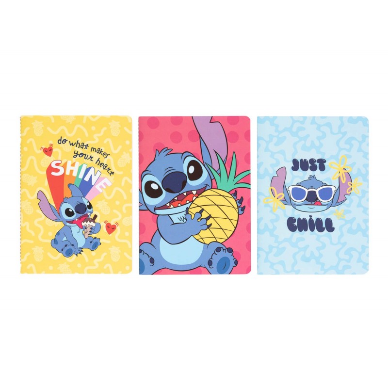 Disney Stitch Tropical Pack Of 3 A5 Notebooks