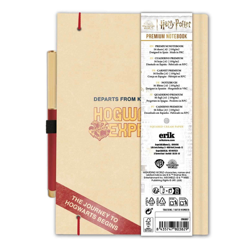 Harry Potter Plataforma 9 3/4 Premium A5 Notebook With Pen