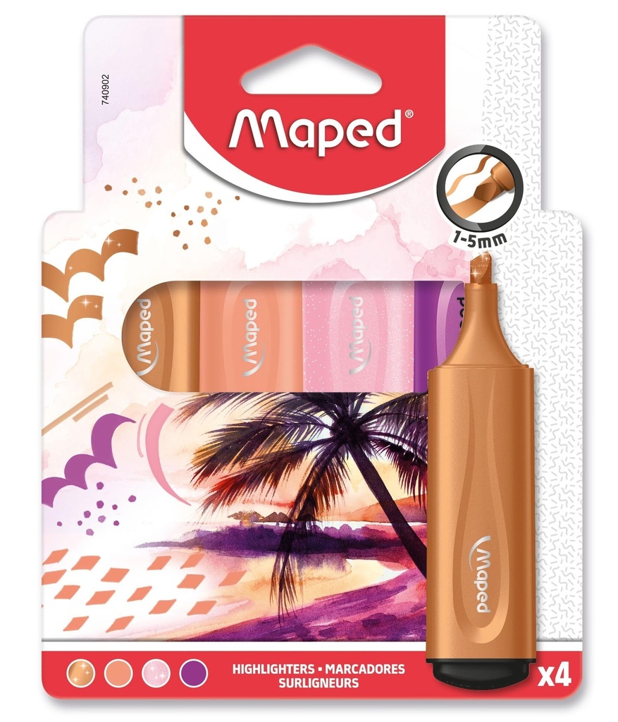 Highlighter Fluopeps Sunset Pac=4Col