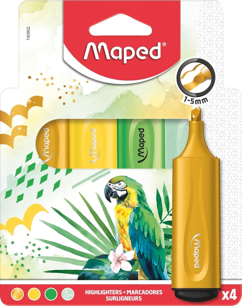 Highlighter Fluopeps Tropical Pac=4Col