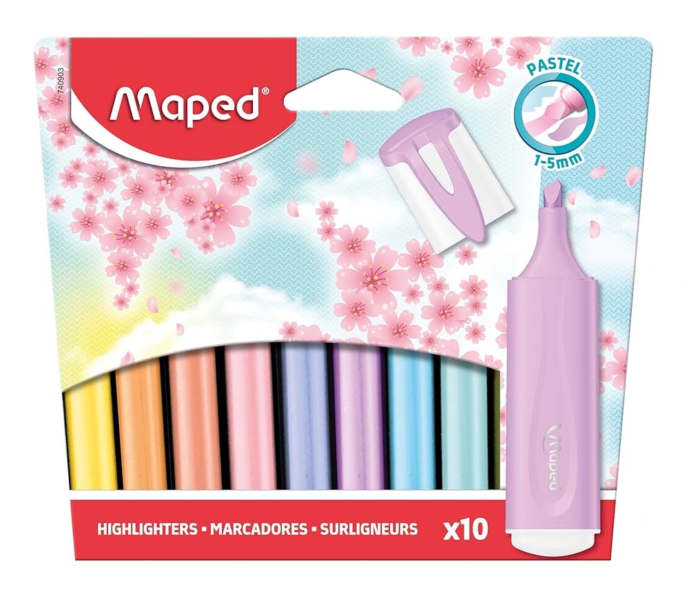 Highlighter Fluopeps Pastel Pac=10Col