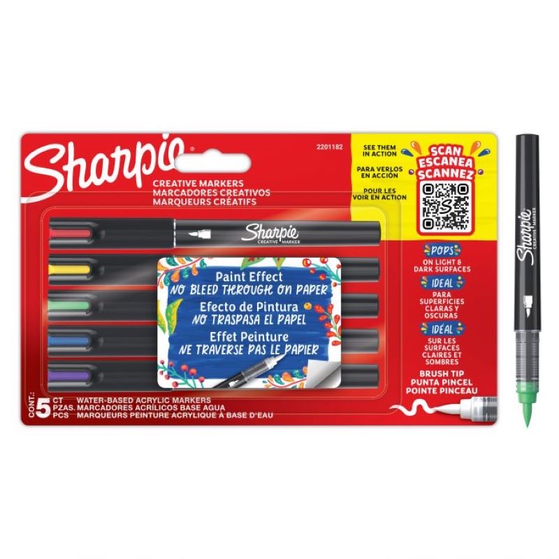 Sharpie Creativ Marker Brush Bls=5Col