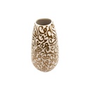 Ceramic Vase White And Gold(Abstract Letters)