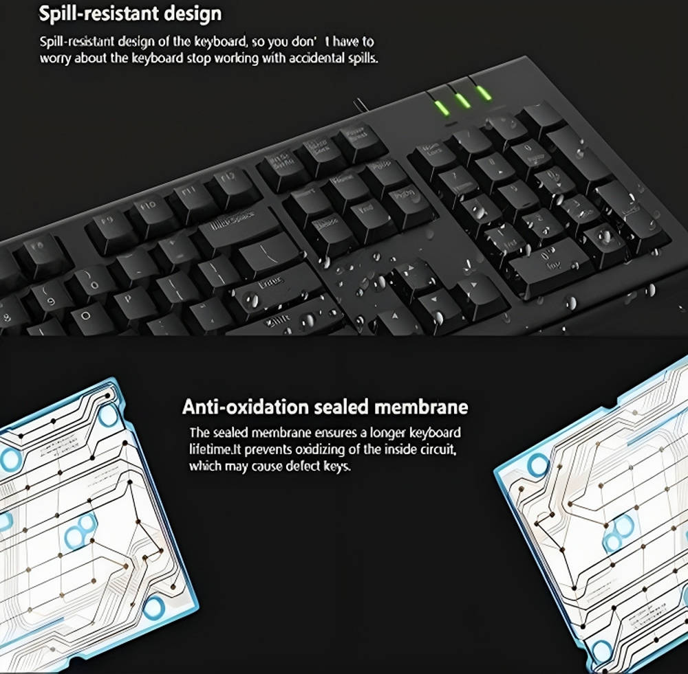 Rapoo NK1900 Wired Keyboard AR Black