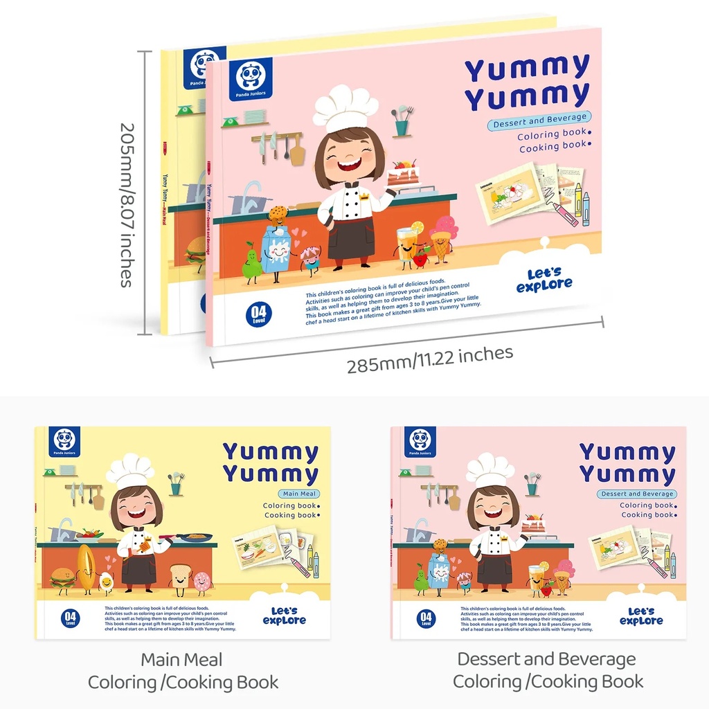 Panda Juniors Pj014-4 Coloring Book- Yummy Yummy