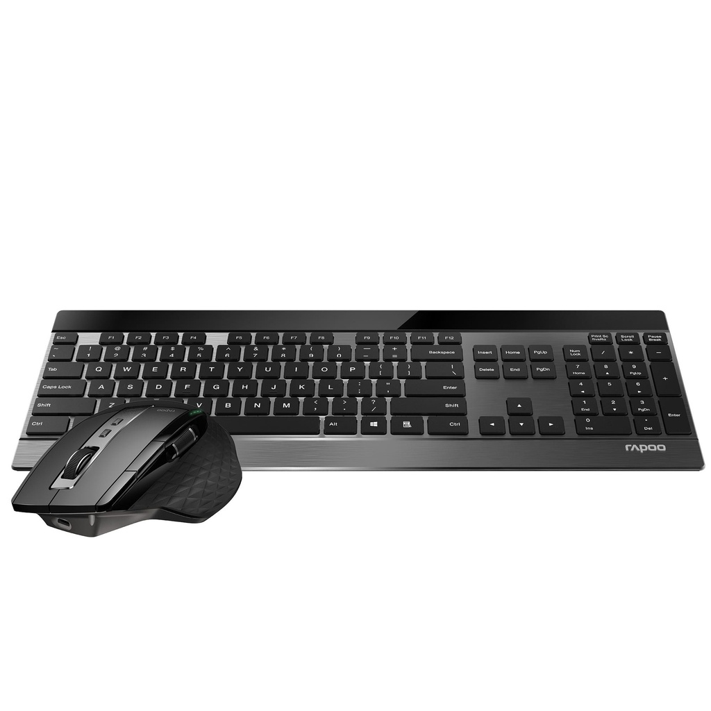 Rapoo 9900M Multi-mode Wireless Ultra-slim Keyboard & Mouse US Black