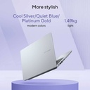 Asus Vivobook 14 X1407QA-LY046W, 14-inch WUXGA 1920x1200, Snapdragon X X126100 Purwa SE, 16GB RAM/1TB SSD, Windows 11 Home - Gold - SDL85S4CJ