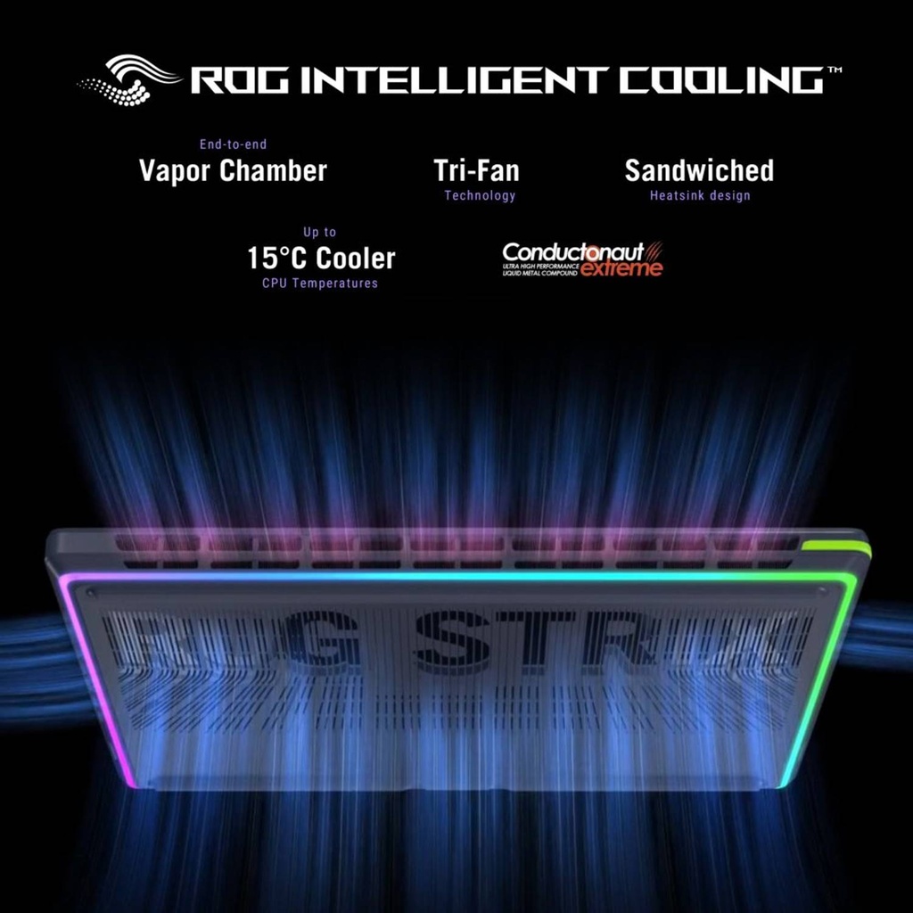 Asus ROG Strix G16 G615LM-G1SU7161W, 16-inch 2.5K (2560 x 1600, WQXGA), Intel® Core™ Ultra 7 Processor 255HX 2.4 GHz, 8GB GDDR7, 16GB RAM, 1TB PCIe M.2 SSD, Gray - U7GB5S65AJ