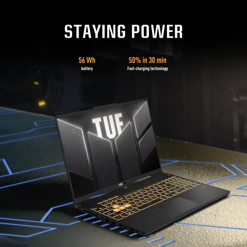Asus TUF 15.6 inches Gaming Laptop, Intel Core 5 - 210H Processor, 16 GB RAM, 512 GB SSD, 6 GB NVIDIA GeForce RTX 3050 GPU, Windows 11 Home, Mecha Gray, FX607VJ-RL012W