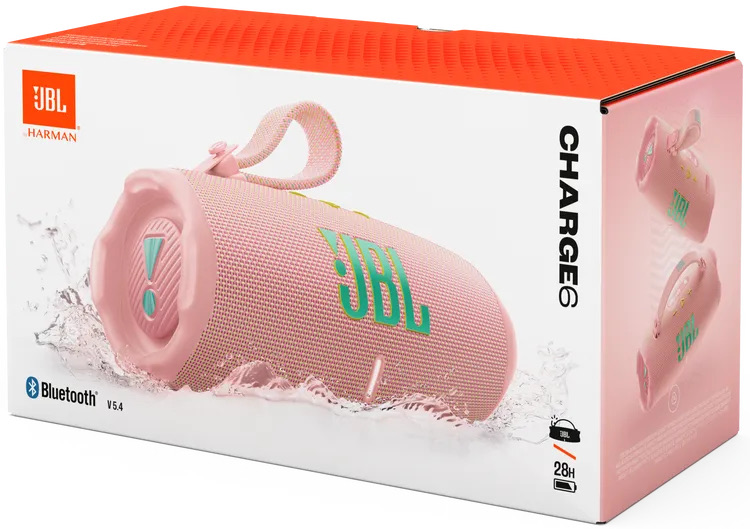 JBL Charge6 Pink Portable Waterproof And Drop-Proof Bluetooth Speaker With Powerbank