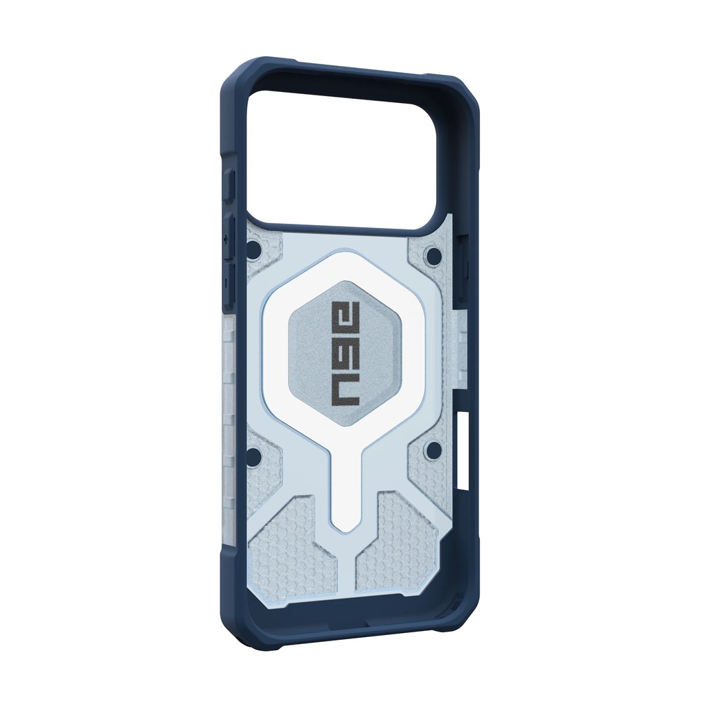 UAG Pathfinder Clear Magsafe with Blue lanyard For iPhone 17 pro max ice/silver , 18 Ft/5.4 Meters Drop Protection,Elevated, Co-Molded Design,Tactile No-Slip Grip,Protective Screen Surround