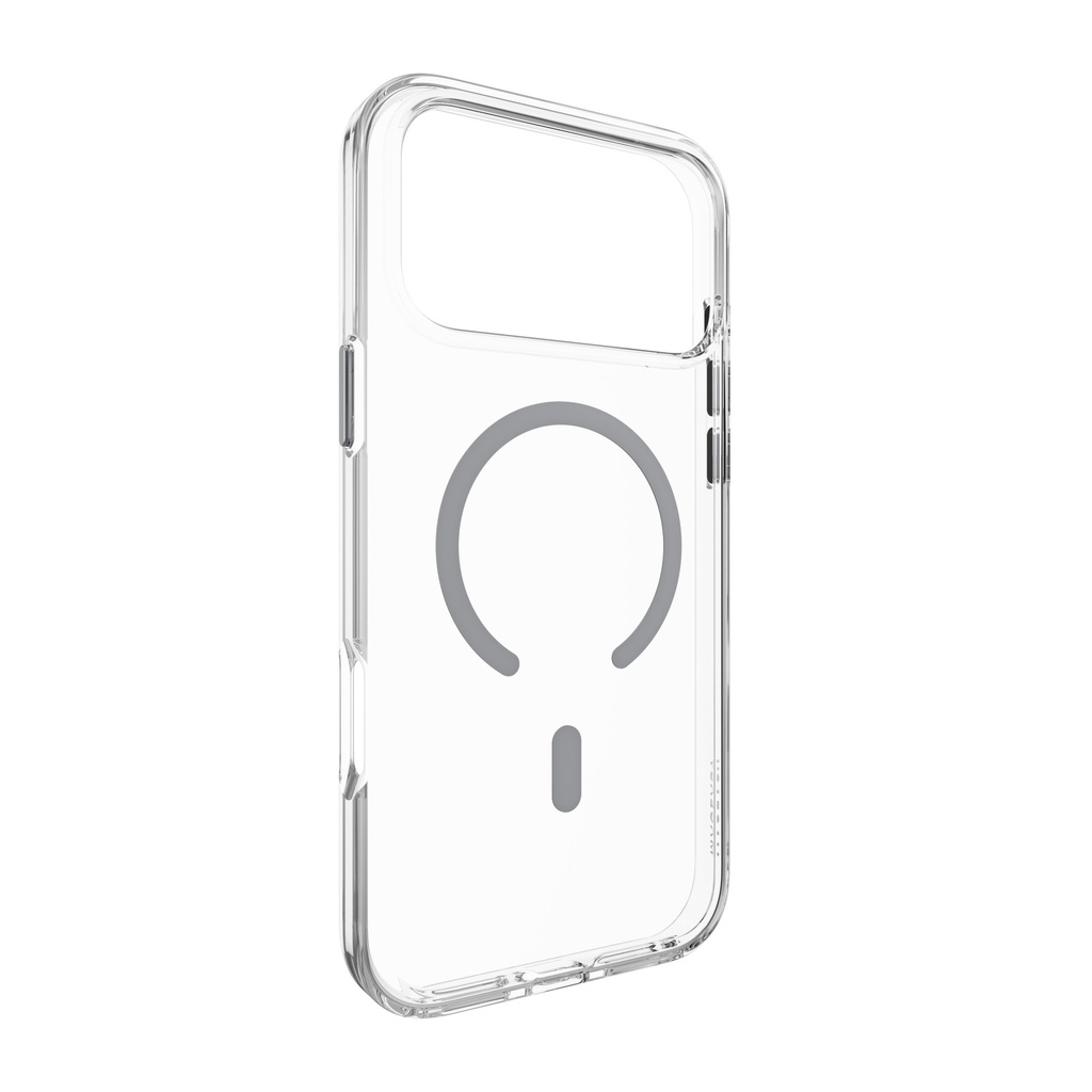 Mageasy Bright M Never Yellowing Protective Clear Case With Independent Metal Buttons For Iphone 17 Pro Max-Transparent/ Mist Ring