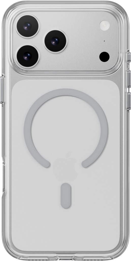 Mageasy Bright M Never Yellowing Protective Clear Case With Independent Metal Buttons For Iphone 17 Pro Max-Transparent/ Mist Ring