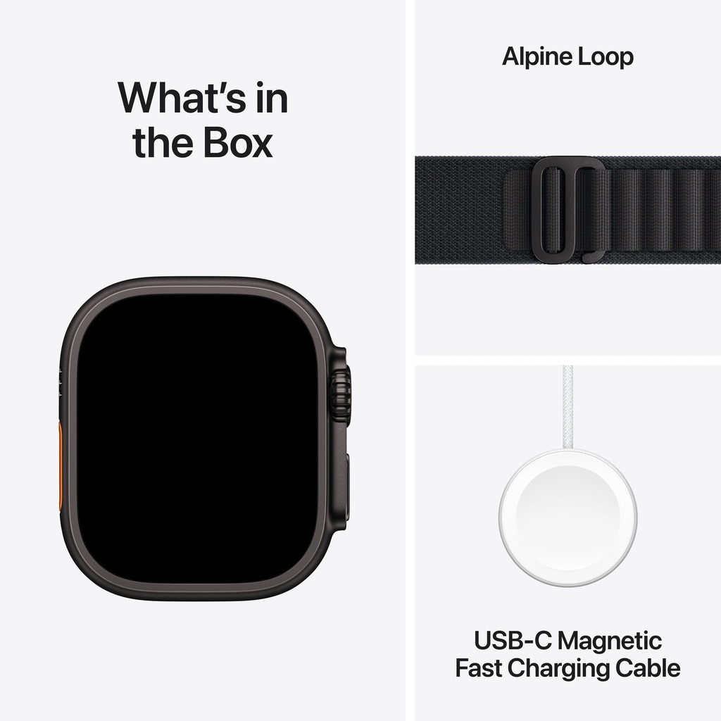 Apple Apple Watch Ultra 3 GPS + Cellular 49mm Black Titanium Case with Black Alpine Loop - Small