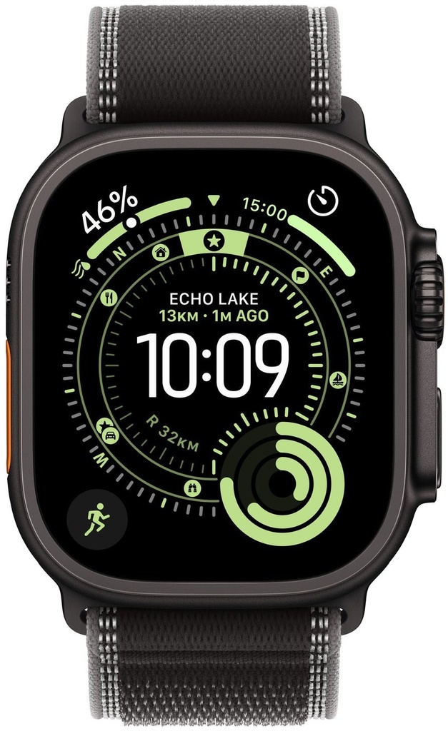 Apple Apple Watch Ultra 3 GPS + Cellular 49mm Black Titanium Case with Black/Charcoal Trail Loop - M/L