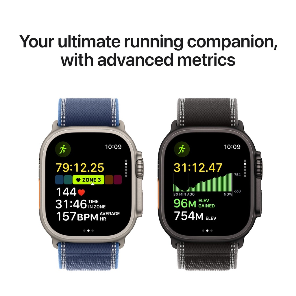 Apple Apple Watch Ultra 3 GPS + Cellular 49mm Black Titanium Case with Black/Charcoal Trail Loop - M/L