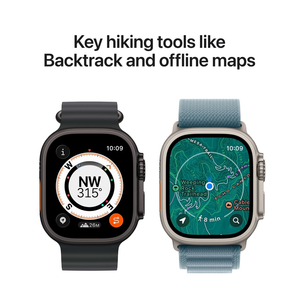 Apple Apple Watch Ultra 3 GPS + Cellular 49mm Black Titanium Case with Black/Charcoal Trail Loop - M/L