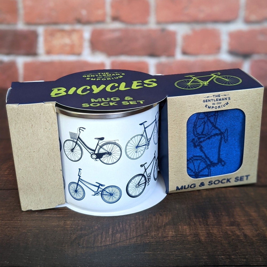Enamel Mug & Socks - Gent'S Emporium Bike Blue