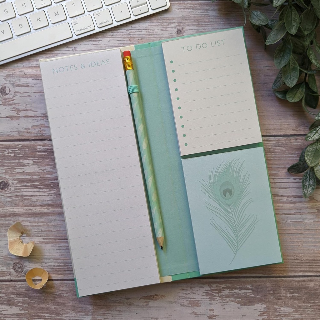 Tall Notepad Set - Peacock Feathers