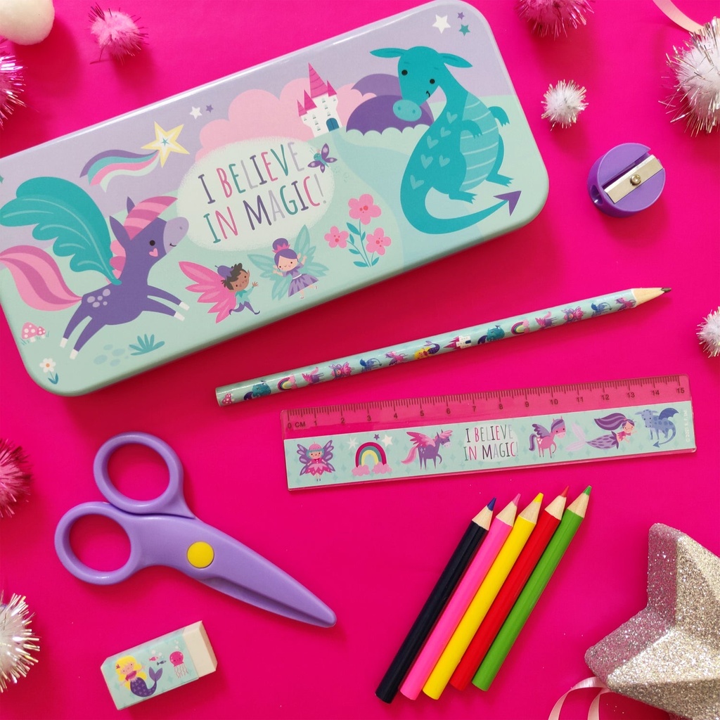 First Stationery Tin Set - Magical Creatures