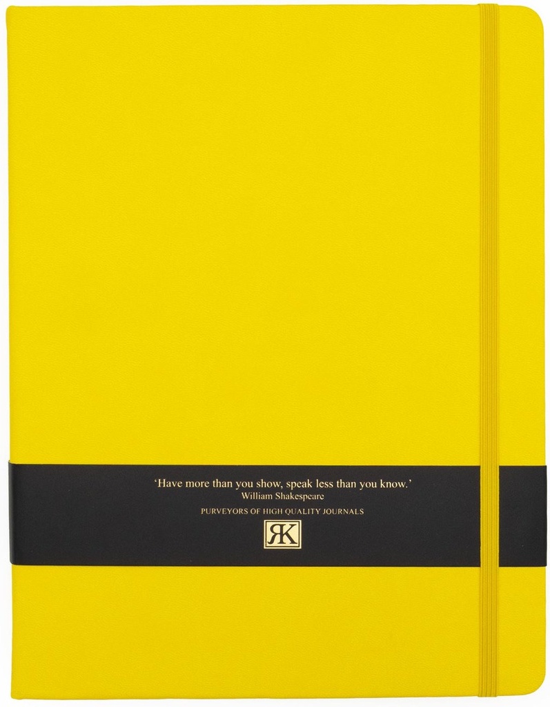 Lge Pu Journal/Black/Gold B'Band - Bright Yellow