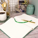 Lge Pu Journal/Black/Gold B'Band - Green