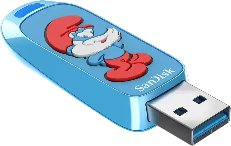 SanDisk Smurf USB Flash Drive 128GB, Up to 130MB/s