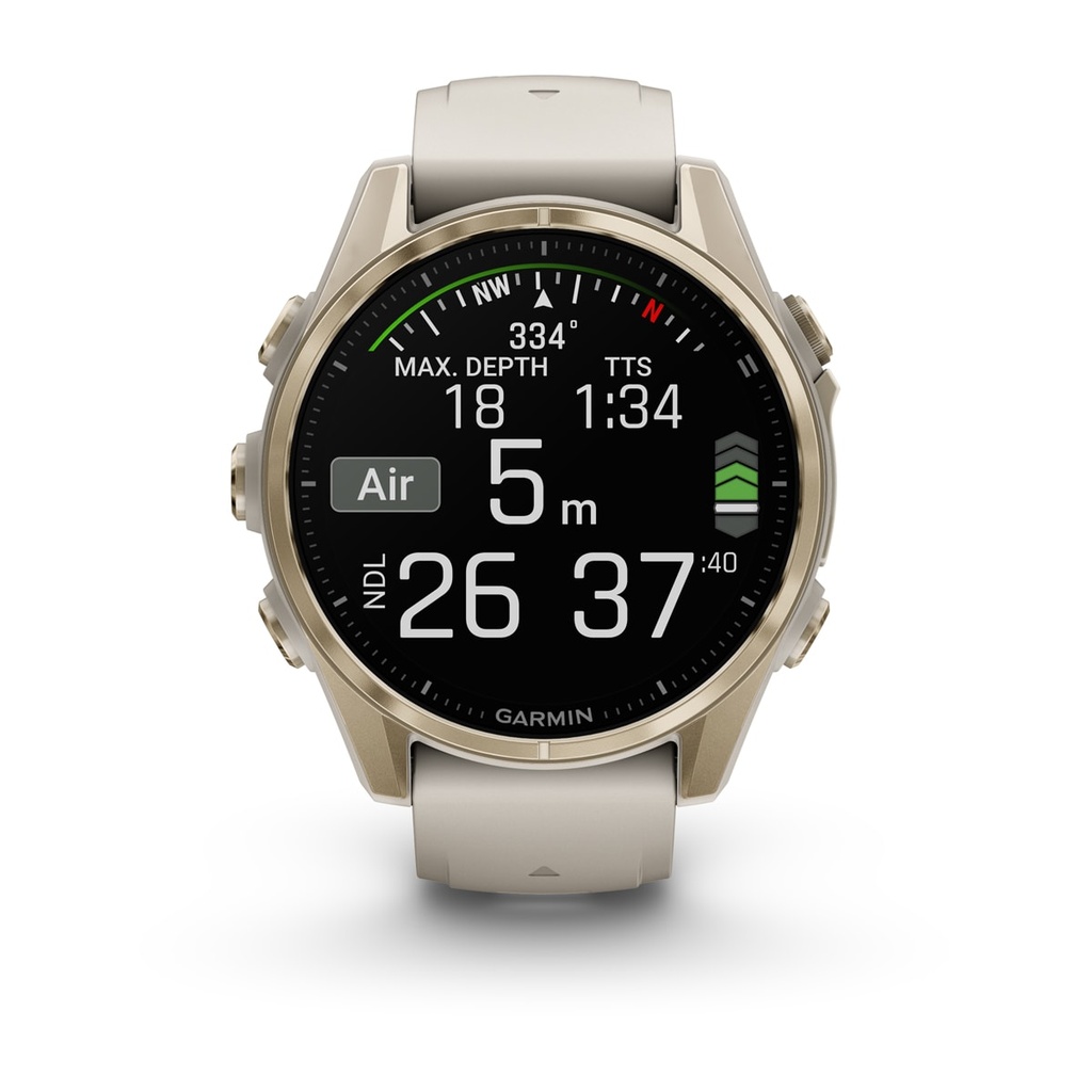 Garmin - Fenix 8 43Mm,Amoled,Saph,Sftgldss/Fggry,Foggry/Dksndbnd,Emea 010-02903-11