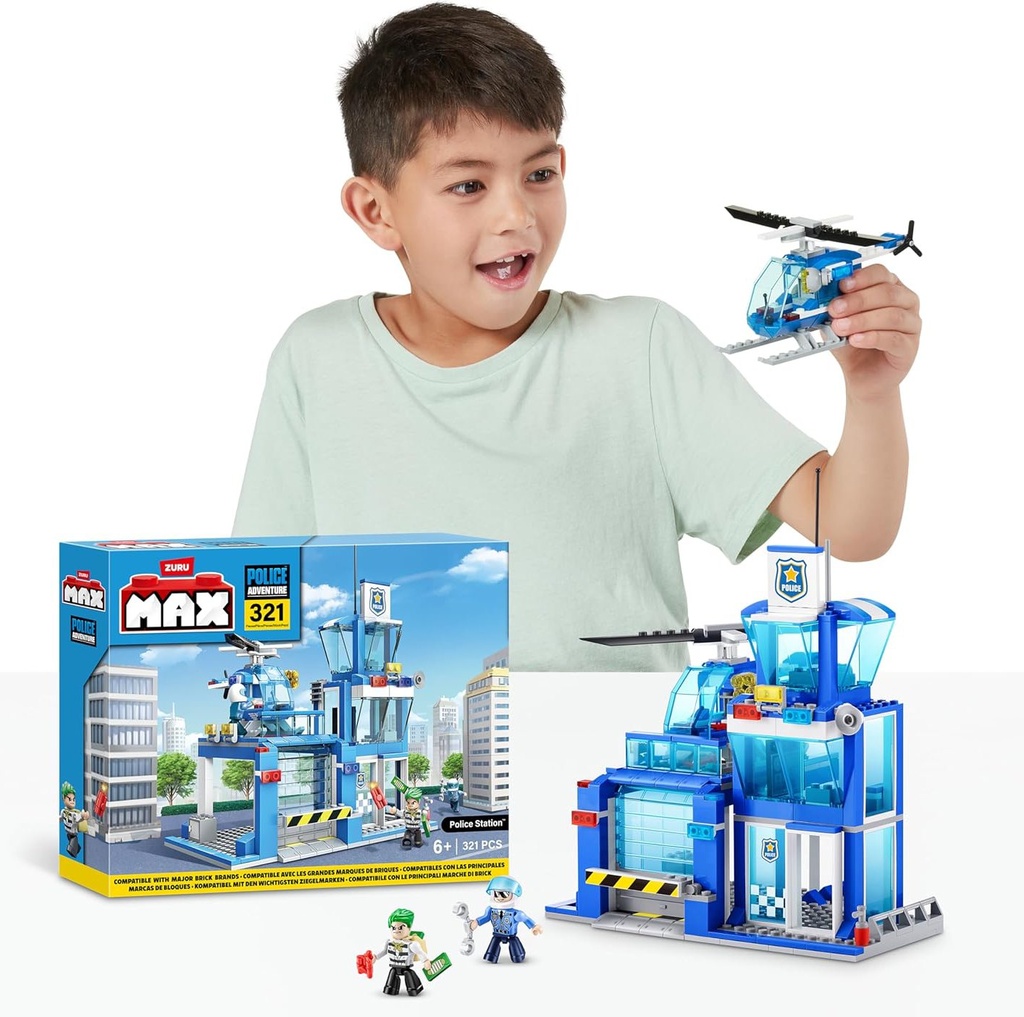 Max City Int, Police Station Playset 318 Bricks,Bulk