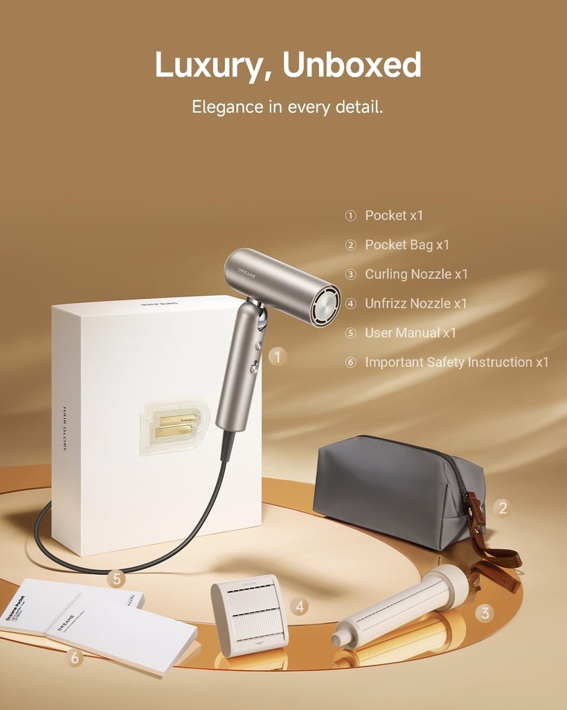 Dreame Pocket Gold Ahd51 Hair Dryer