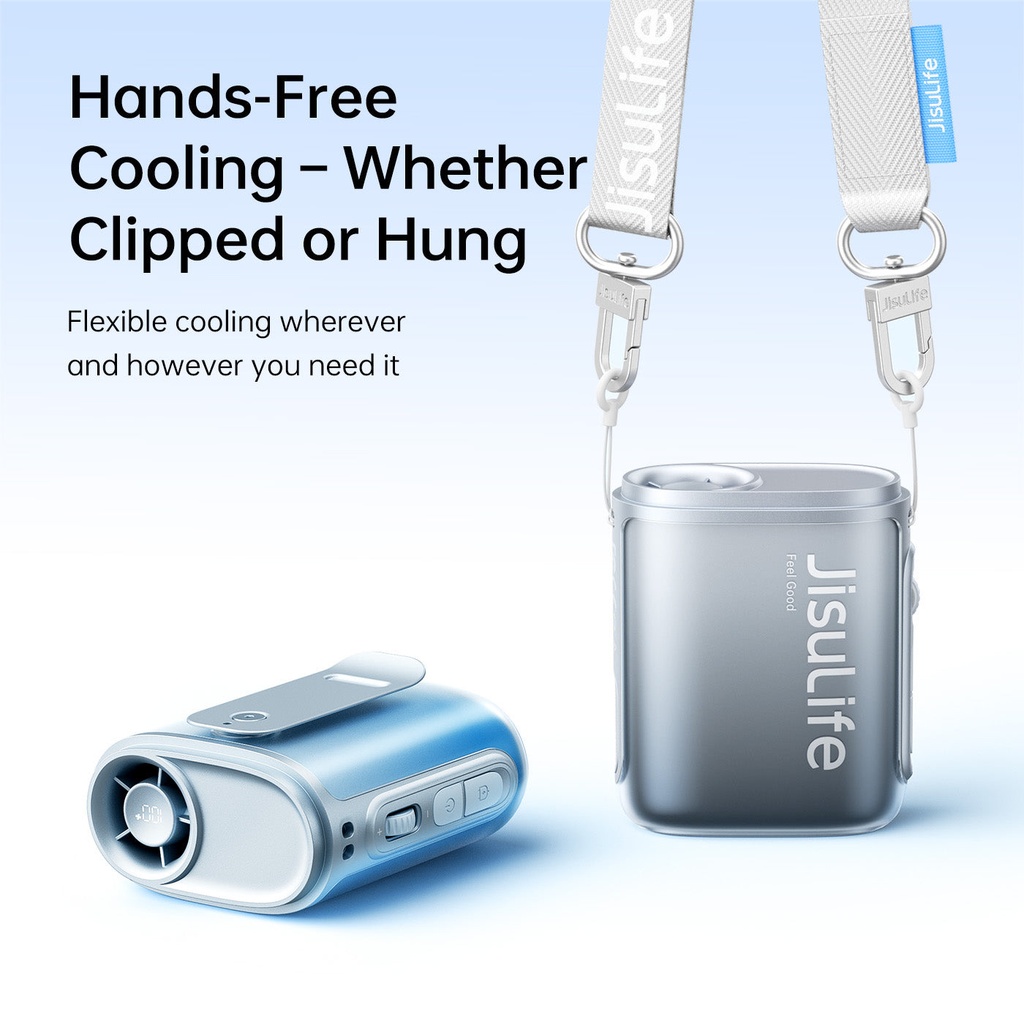 JisuLife Neck Fan Life 5 (4500mAh)- Black (Necklace Wearable Belt Fan)