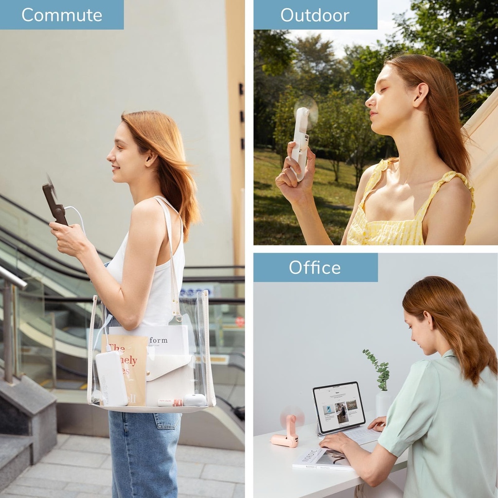 JisuLife Handheld Fan Life8 Plus- Pink (4500mAh)