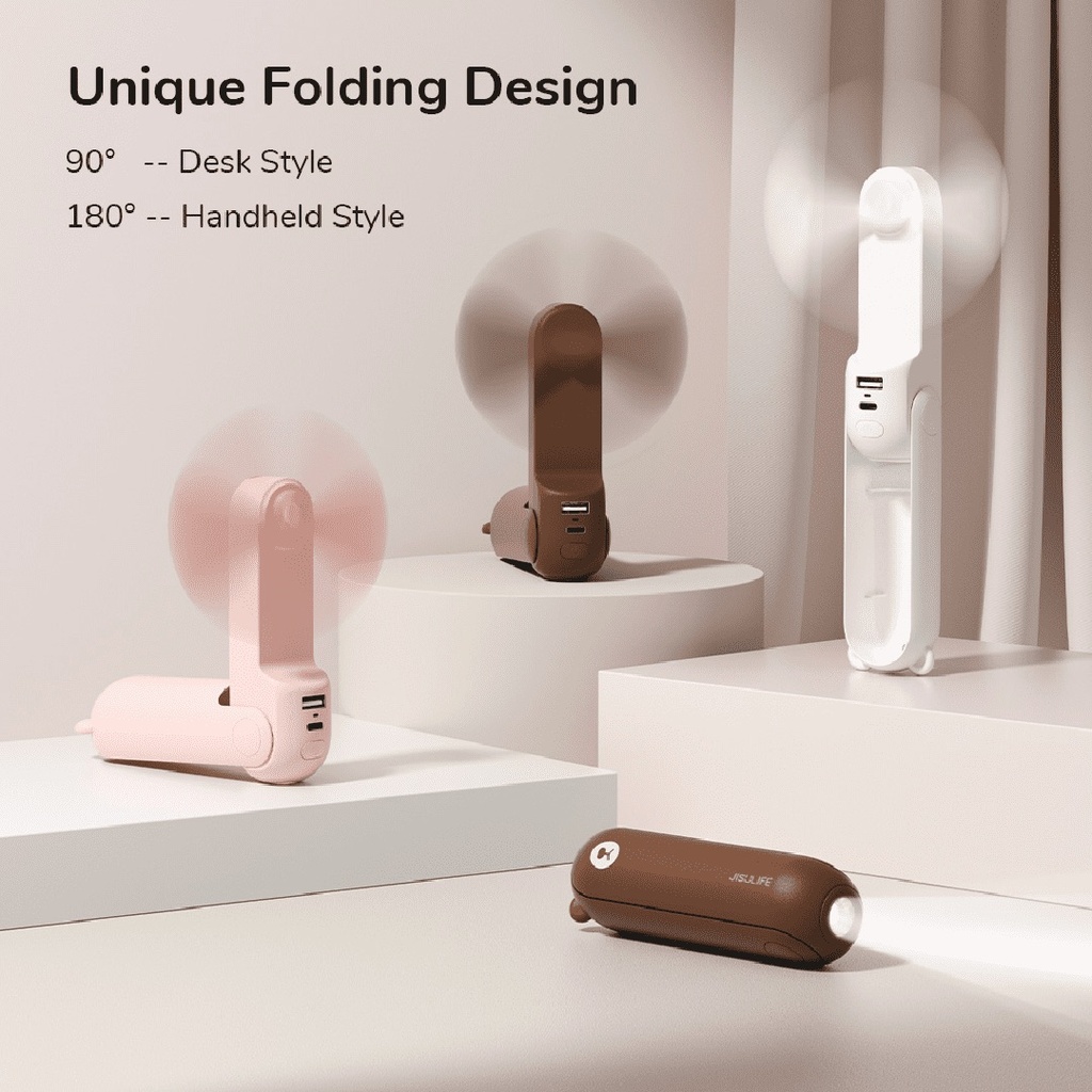 JisuLife Handheld Fan Life8 Plus- Pink (4500mAh)