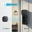Powerology Ip65 265Gb 3Mp Infrared Smart Camera Doorbell 5200Mah With Voice,Ppbcha85,Black