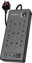 Powerology  6Ac | 2990W Power Strip Pd 20W,Pwcuqc046Bk,Black
