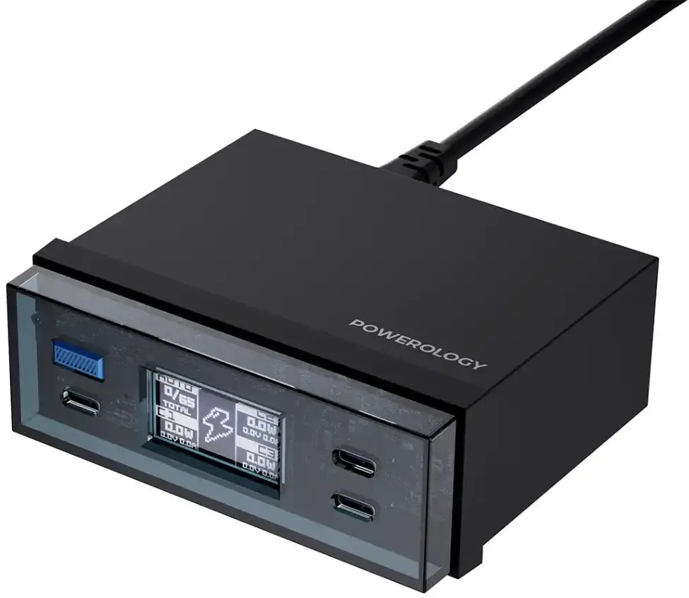 Powerology Power Hub Desktop Charging Station ,Pwcuqc048Bk,Black